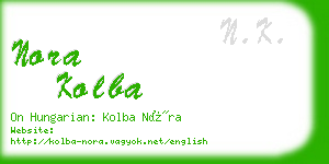 nora kolba business card